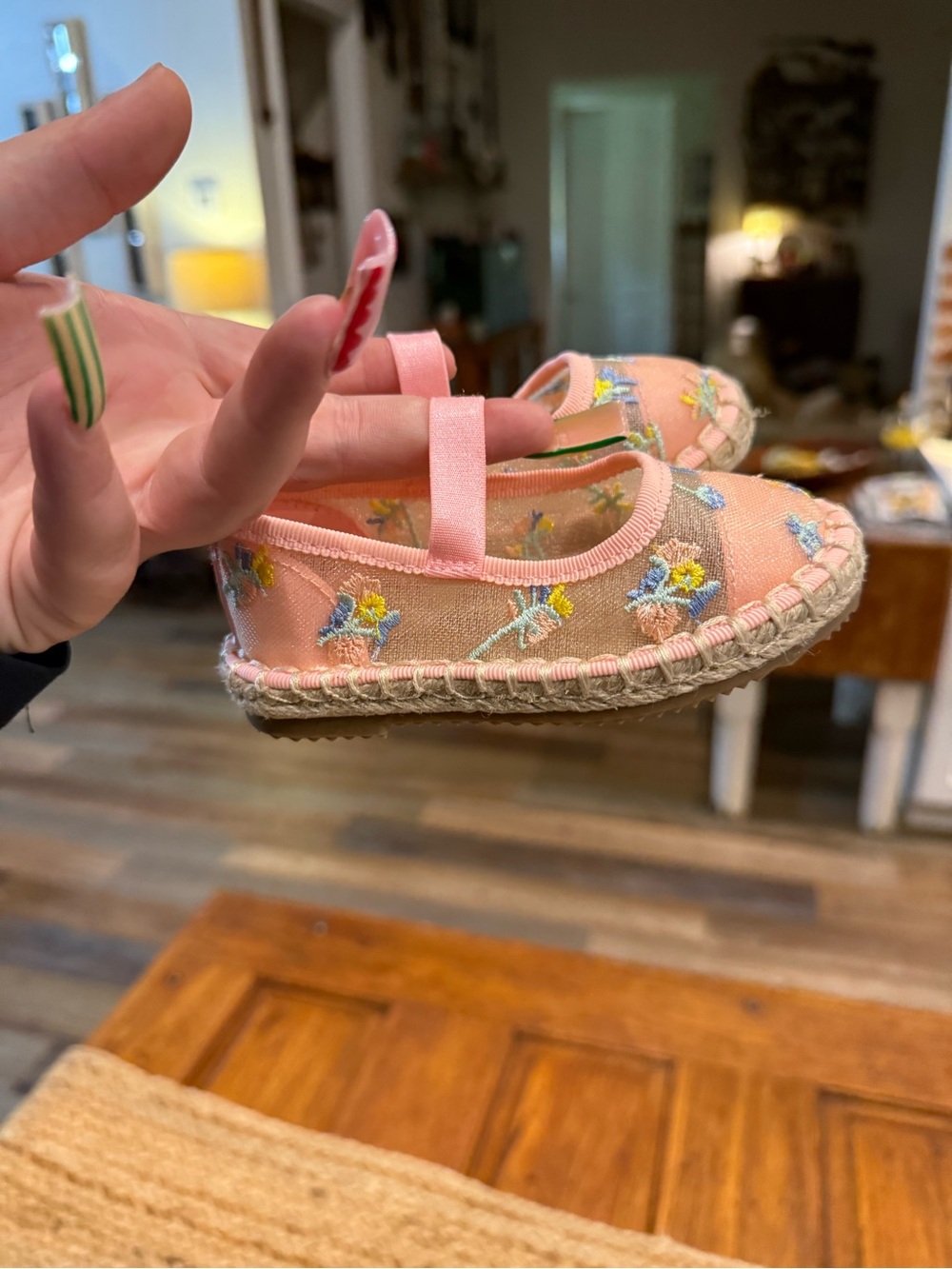 Girls Pink Floral Canvas Cat & Jack Espadrilles